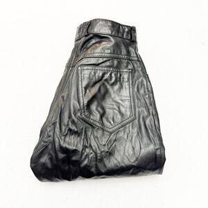 Pia Rucci Black Patent Leather Straight Leg Jeans Size 4